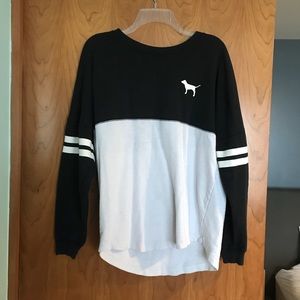 Black and White Long Sleeve PINK Shirt